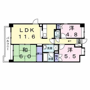 ハイネス広畑【3階】の間取り
