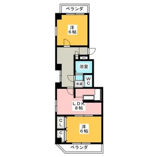 レインボー千代田橋【8階】の間取り
