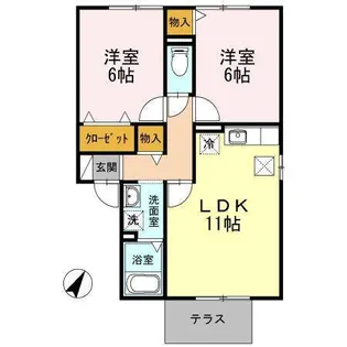 オリーブ A棟【1階】の間取り