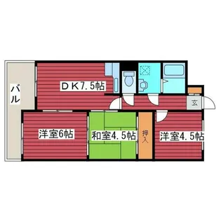 パサージュ月寒中央【1階】の間取り