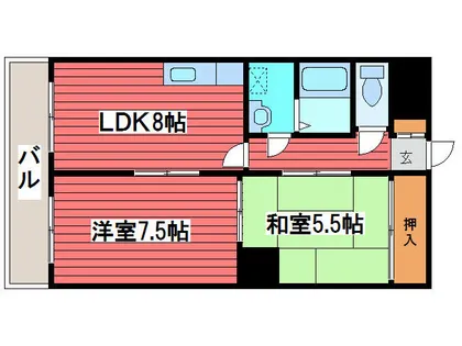 パサージュ月寒中央【2階】の間取り