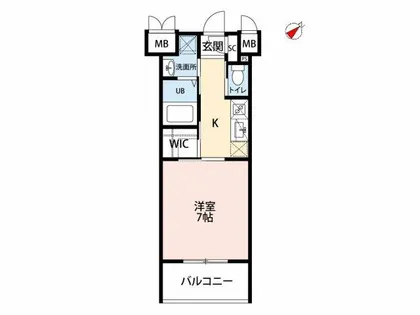 ウィングスNEXT西小倉【2階】の間取り