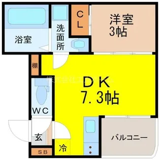 ハーモニーテラス新栄Ⅱ【2階】の間取り