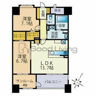 ラ・メール港【13階】の間取り