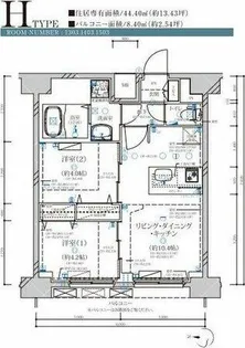 ディアレイシャス名古屋大須通【15階】の間取り
