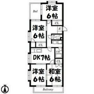 タウンハウス川名【1階】の間取り