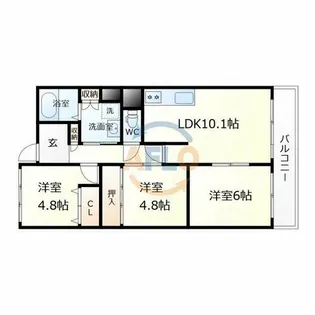 グランデージ住之江【12階】の間取り