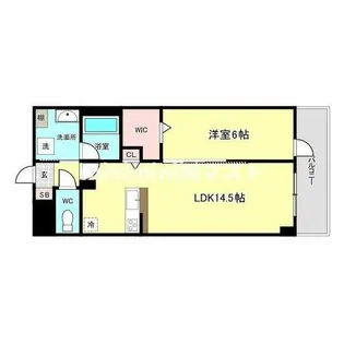 ベルンガーデン勝山北【6階】の間取り