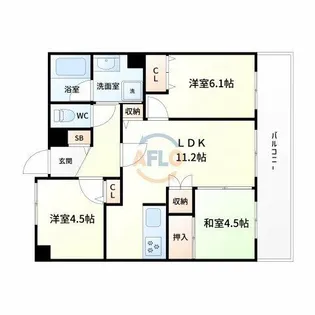 ファミール新大阪ネクス都【11階】の間取り