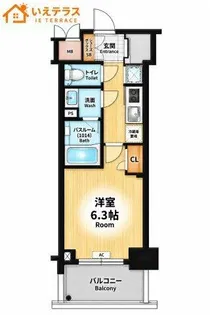 エステムコート神戸グランスタイル【11階】の間取り