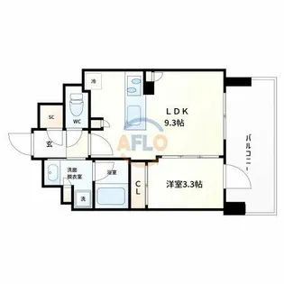 リビオ上町台パークレジデンス【12階】の間取り