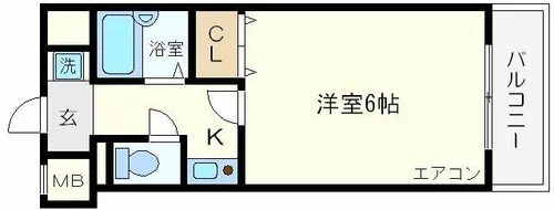 セレッソコート西心斎橋【11階】の間取り