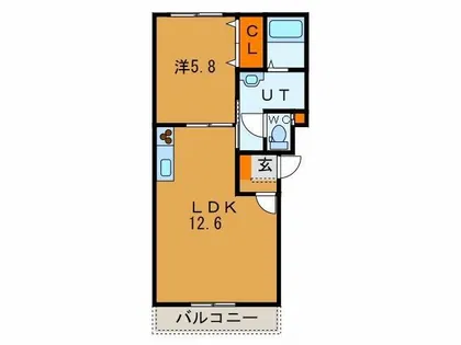 ピュアライフ人見【102号室】の間取り