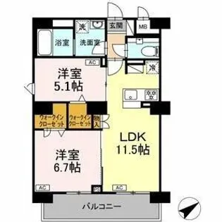 リュミエール千種【6階】の間取り