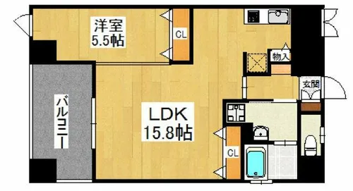 ロールベール博多駅前【1102号室】の間取り