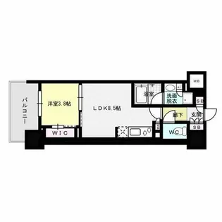 オープンレジデンシア博多住吉【8階】の間取り