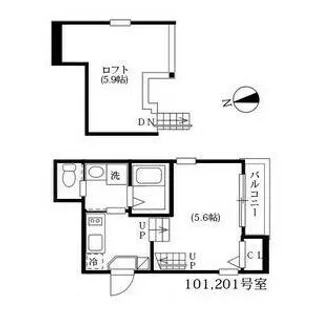 ハーモニーテラス黒門町【101号室】の間取り