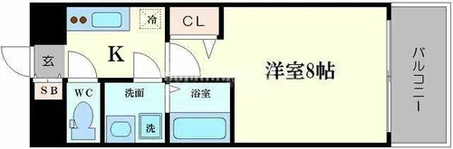 ウエンズ勝山【7階】の間取り