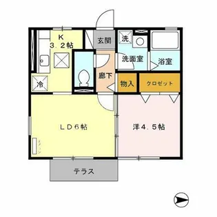 ウィルステージ菊園【2階】の間取り