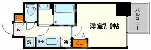 プレサンス心斎橋レヨン【13階】の間取り