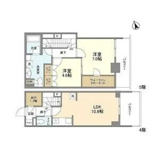 とけいや館 北野坂【4階】の間取り
