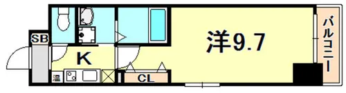 アドバンス三宮3リンクス【10階】の間取り