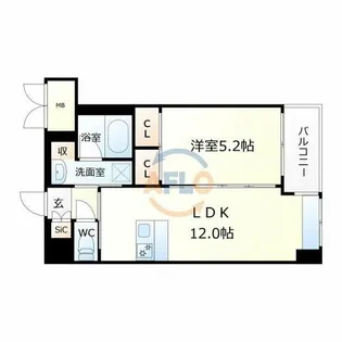 プレジオ長田【8階】の間取り