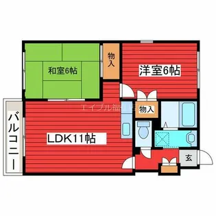 プルーデンス西岡【3階】の間取り