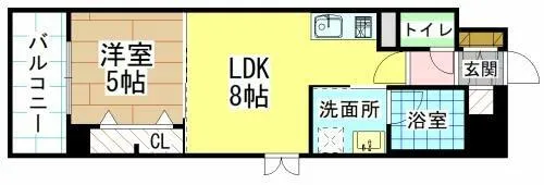 ファミーユ中園Ⅱ【2階】の間取り