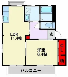 ディアス古屋敷Ⅱ【206号室】の間取り