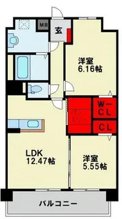 the STAGE紅梅【308号室】の間取り