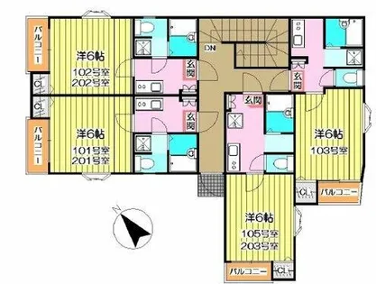ピュア大橋参番館【1階】の間取り