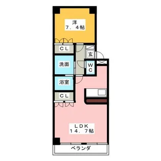 ステイタカダ【1階】の間取り