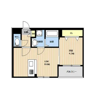 LIBTH箱崎南【0502号室】の間取り