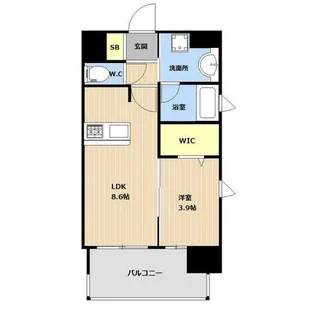 エンクレスト天神SIDE【3階】の間取り