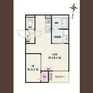 Jack motohoshizakiⅠ【3階】の間取り