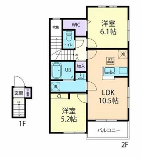 フォーゲル【201号室】の間取り
