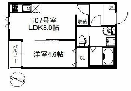 メゾンソレイユ久留米A【1階】の間取り