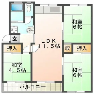 高倉台2団地10号棟【5階】の間取り