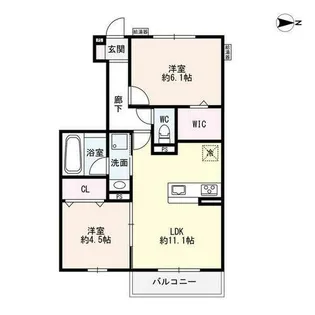 ソレイユ鴻の巣【1階】の間取り