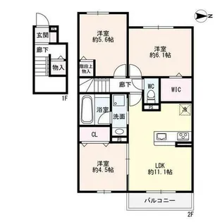 ソレイユ鴻の巣【2階】の間取り