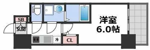 エスリード難波AGREA【14階】の間取り