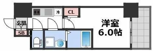 エスリード難波AGREA【3階】の間取り