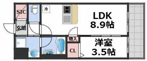 スプランディッド玉造【9階】の間取り