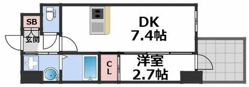 セレニテ日本橋エクラ【4階】の間取り