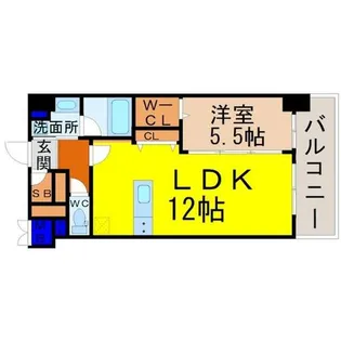 スリーアイランドタワー名駅北【6階】の間取り