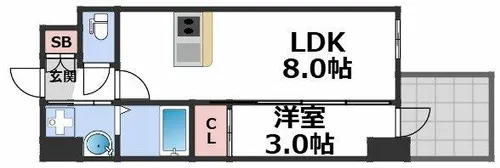 セレニテ日本橋エクラ【6階】の間取り