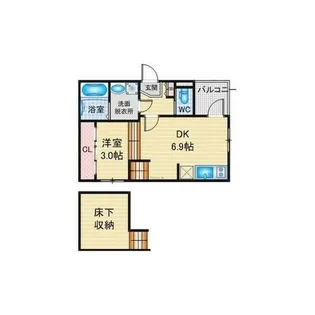 ハーモニーテラス下飯田町Ⅱ【1階】の間取り