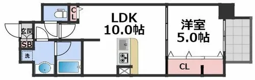 グランパシフィック今里Luxe【8階】の間取り