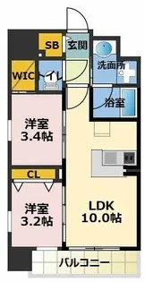 ソルテラスUMEDA NORTH【4階】の間取り